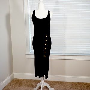 Black Ribbed Tank Dress , Size XL